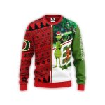 Oregon Ducks Christmas Grinch And Scooby Doo Gift For Football Fans Ugly Sweater