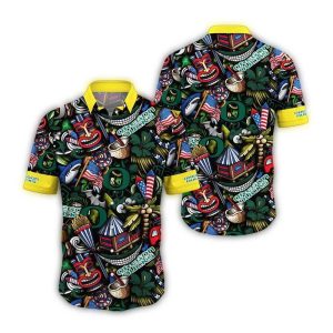 Oregon Ducks Flower Tiki Floral Summer Vibes Hawaiian Shirt