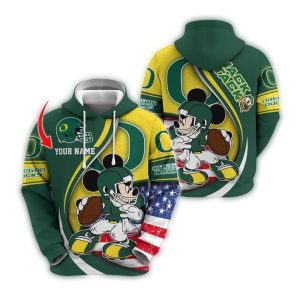 Personalized Oregon Ducks Mickey Mouse All-Over Print Hoodie