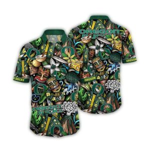 Oregon Ducks Tiki Hippie The Perfect Summer Vibe Hawaiian Shirt