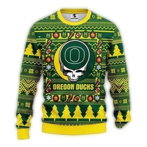 Oregon Ducks Grateful Dead Christmas Ugly Sweater