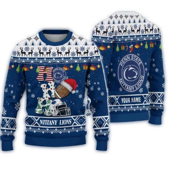 NCAA-Penn-State-Nittany-Lions-Football-HO-HO-HO-Ugly-Christmas-Sweater-1 NCAA Penn State Nittany Lions Football HO HO HO Ugly Christmas Sweater 1
