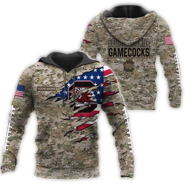 NCAA South Carolina Gamecocks Military Veterans Camouflage Hoodie 1