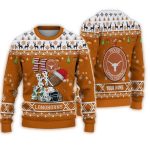 Personalized Texas Longhorns Football Ho Ho Ho Ugly Christmas Sweater
