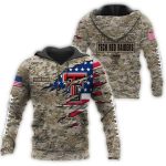 Personalized Texas Tech Red Raiders Military Veterans Camouflage All-Over Print Hoodie