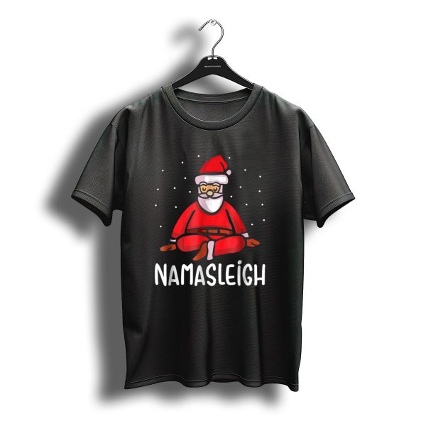 Namasleigh Santa Christmas Yoga Meditation T Shirt t shirt 1