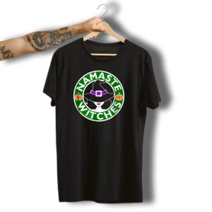 Namaste Witches Funny Yoga Basic Witch Hat Pumpkins Halloween T-Shirt