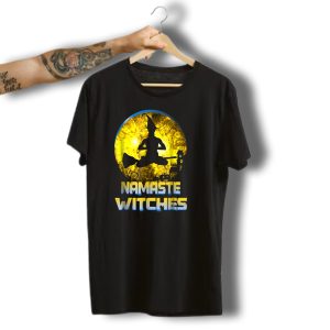 Namaste Witches Halloween Yoga Moon T-Shirt