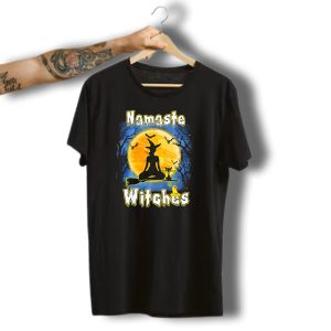 Namaste Witches Halloween Yoga Moonlight Meditation T-Shirt
