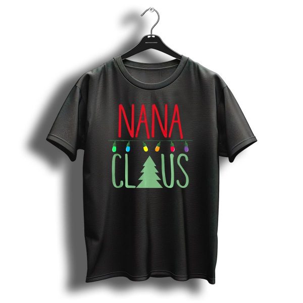 Nana Claus With Christmas Tree And Colorful Lights T Shirt 1 t shirt 1