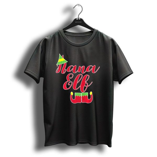 Nana Elf Funny Christmas With Elf Hat And Shoes T Shirt 1 t shirt 1