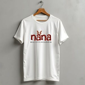 Nana Way To Cool To Be Called Grandmother Reindeer Antlers Plaid Christmas T Shirt