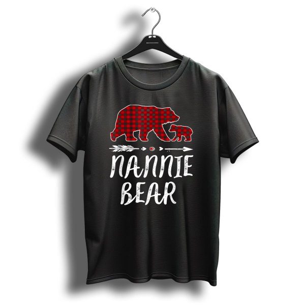 Nannie Bear Red Plaid Buffalo Family Arrows Christmas T Shirt 1 t shirt 1