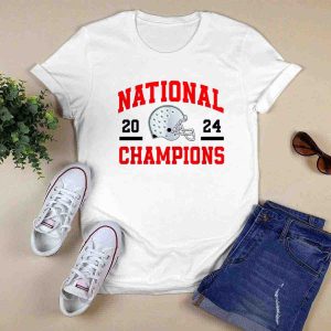 National 2024 Football Helmet Champions Ohio State Buckeyes T Shirt
