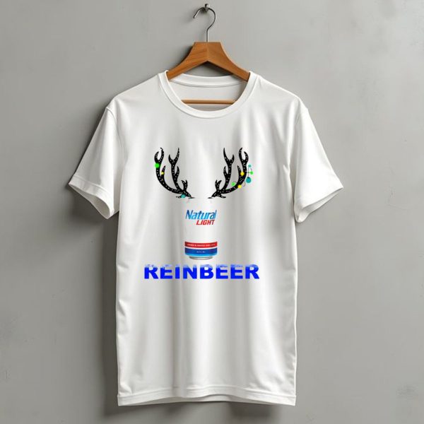 Natural Light Reinbeer Christmas Can With Antlers Festive T Shirt 1 t shirt 1