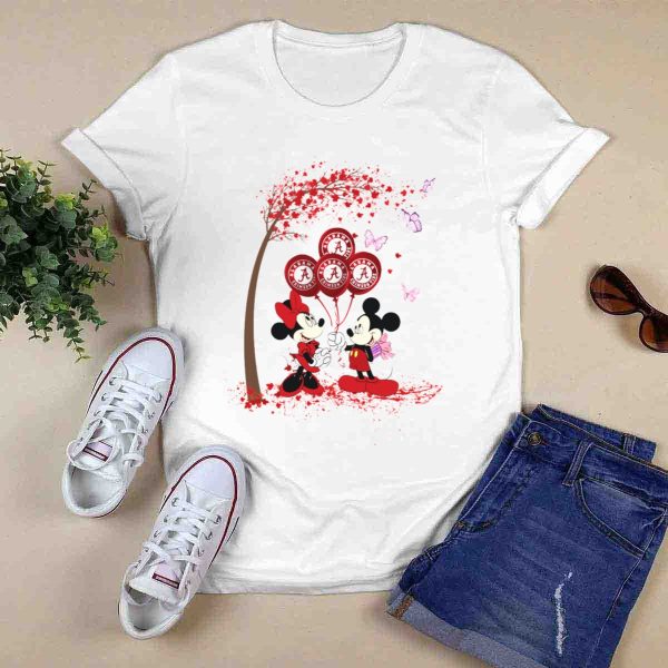 Ncaa Alabama Crimson Tide Minnie And Mickey Balloons T Shirt Style 1 0