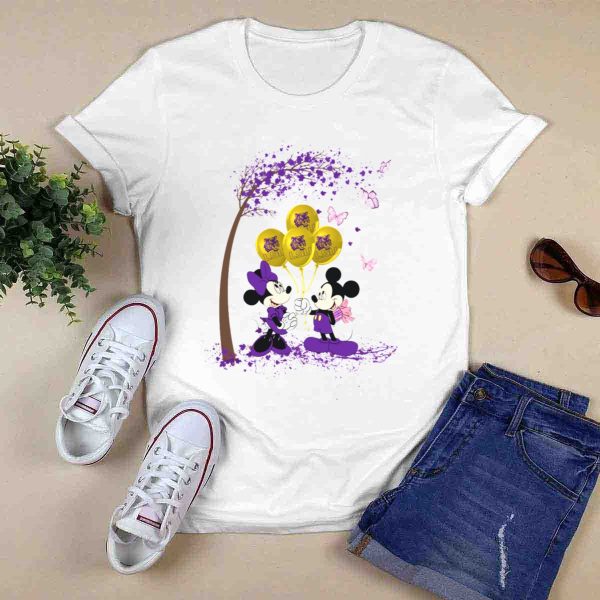 Ncaa Lsu Tigers Mickey And Minnie Balloons T Shirt 0