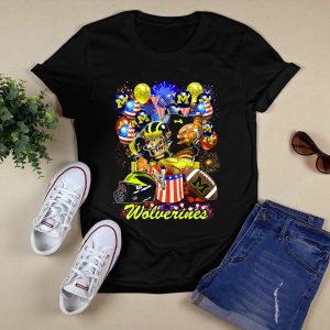 Ncaa Michigan Wolverines Fireworks And Balloons Celebration T-Shirt