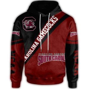 South Carolina Gamecocks Black And Red All-Over Print Hoodie