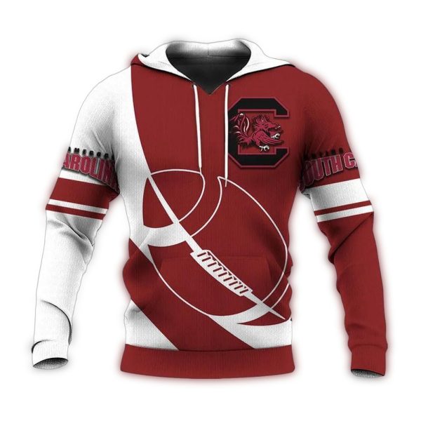 Ncaa South Carolina Gamecocks Red White 3D Hoodie 1