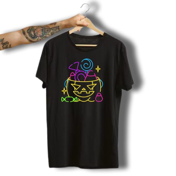 Neon Pumpkin Candy Halloween Costume T Shirt t shirt 1