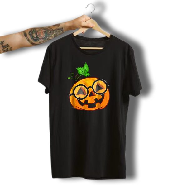 Nerdy Pumpkin Emoji With Glasses Iconic Halloween Jack O Lantern T Shirt t shirt 1