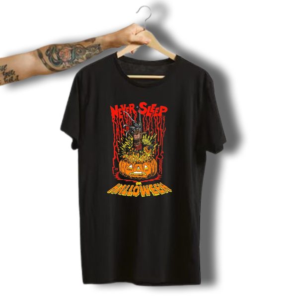 Never Sleep On Halloween Freddy Krueger Pumpkin Horror T Shirt t shirt 1