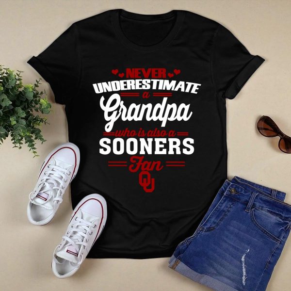 Never Underestimate A Grandpa Who Is Also A Sooners Fan Shirt 1