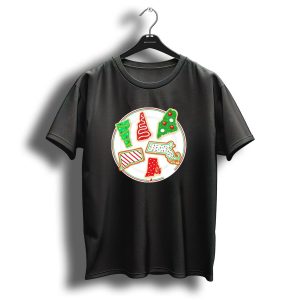 New England Christmas Cookies State Shapes Holiday Plate T Shirt