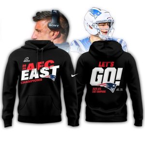 New England Patriots 2025 Afc East Champions Lets Go All-Over Print Hoodie