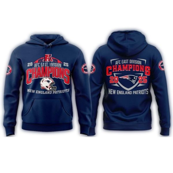 New England Patriots AFC East Division Champions 2025 AOP Hoodie 1