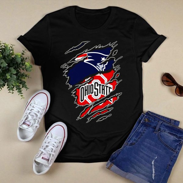 New England Patriots Ohio State Buckeyes For Fans T Shirt Black 1