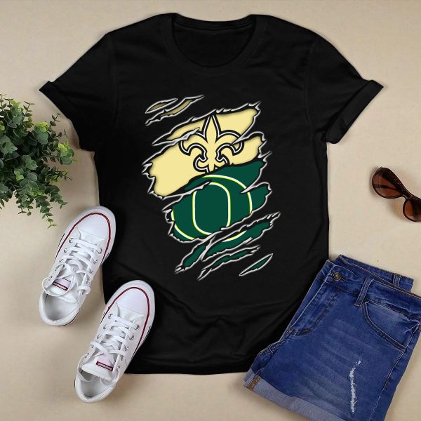 New Orleans Saints Oregon Ducks Logo Mashup T Shirt 1