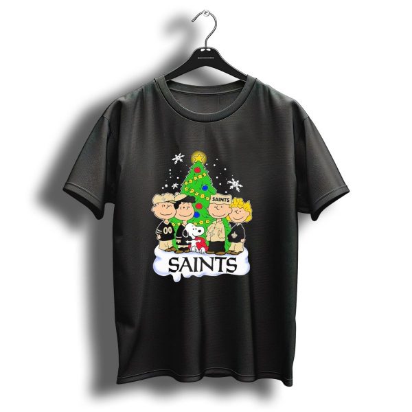 New Orleans Saints Snoopy Merry Christmas Charlie Brown Peanuts Tree T Shirt 1 t shirt 1