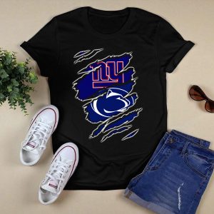 New York Giants And Penn State Nittany Lions Football Claw Marks T-Shirt