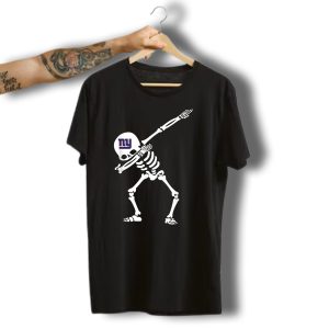 New York Giants Halloween Dabbing Skeleton Football Team T-Shirt