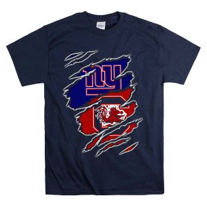 New York Giants South Carolina Gamecocks Rip Claw Marks Sports Crossover T-Shirt