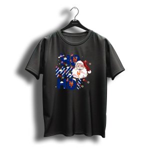New York Mets Santa Claus Ho Ho Ho Christmas Festive T-Shirt