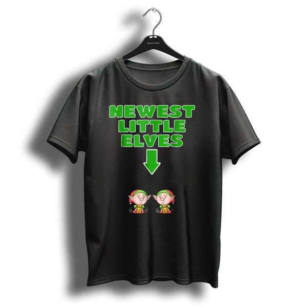 Newest Little Elves Christmas Elf Expecting Twins Mom To Be Pregnant T Shirt 1 t shirt 1