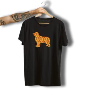 Newfoundland Dog Silhouette With Pumpkin Pattern Easy Halloween Costume Pup Diy T-Shirt