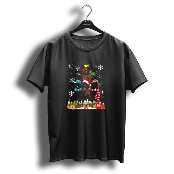 Newfoundland Dogs In Festive Christmas Tree With Snowflakes And Gifts T Shirt 1 t shirt 1