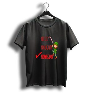 Nice Naughty Norwegian Elf Christmas Checklist T-Shirt