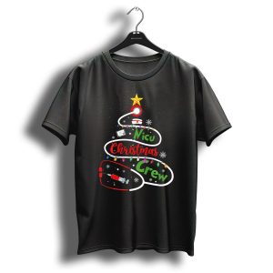 Nicu Christmas Crew Neonatal Nurse Techs Stethoscope Tree Light Strand T-Shirt