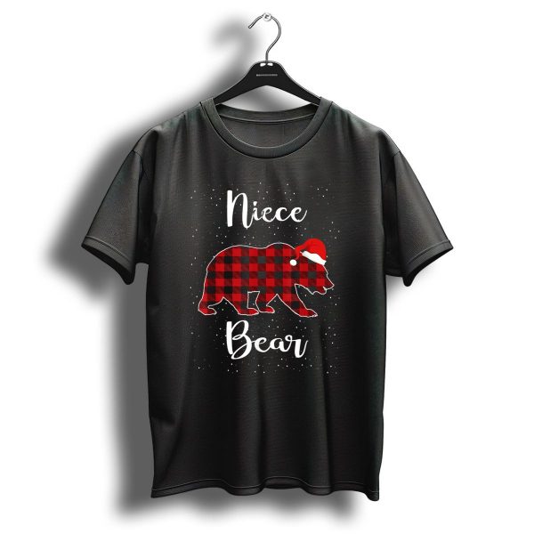 Niece Bear Christmas Plaid Family Santa Hat T Shirt 1 t shirt 1