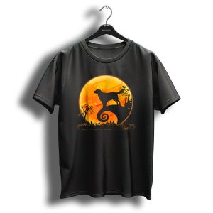 Nightmare Before Christmas Flatcoated Retriever Dog Under Full Moon T-Shirt