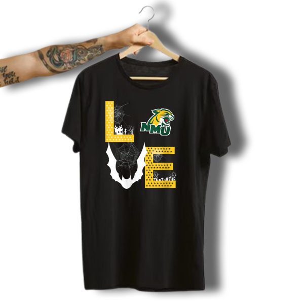 Nmu Northern Michigan Wildcats Halloween Spiderweb Graveyard Love T Shirt t shirt 1