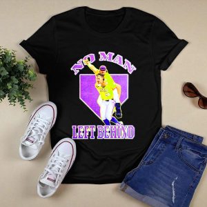 No Man Left Behind Lsu Tigers Baseball Team Spirit T-Shirt