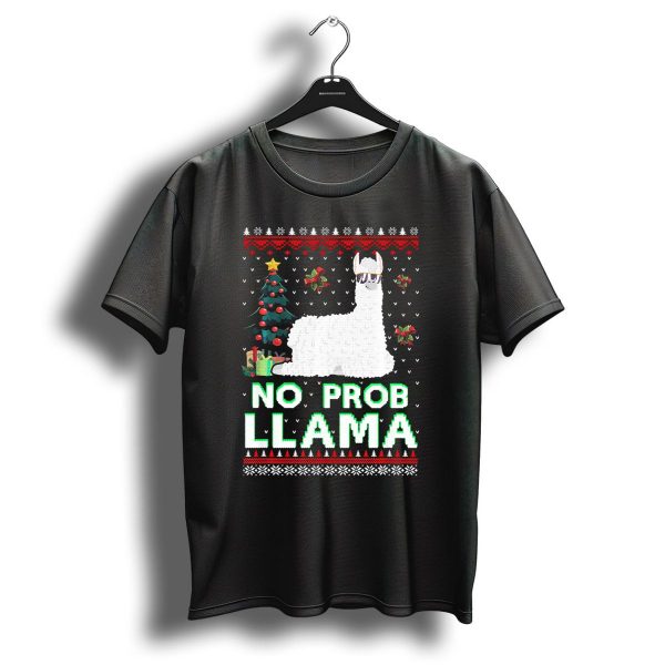 No Prob Llama Alpaca Christmas Tree Festive T Shirt 1 t shirt 1