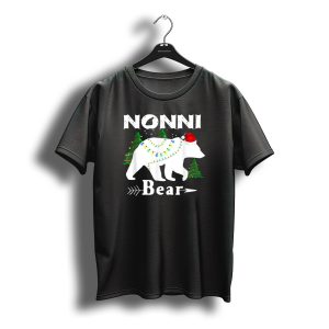 Nonni Bear Christmas Lights Santa Hat Trees T-Shirt