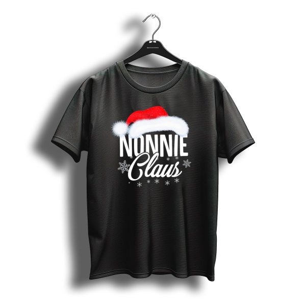Nonnie Claus Christmas Grandma Santa Hat Snowflakes T Shirt t shirt 1